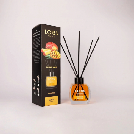 Loris - Odorizant cameră Mango de la Loris, 120ml – spray ambiental cu aromă fructată și exotică de mango – proaspăt, dulce și revigorant.