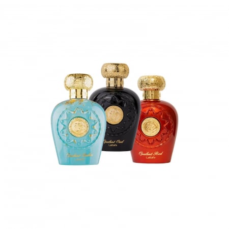 Seturi parfumuri arăbești - Pachet Opulent Dubai + Oud + Red de la Lattafa, 3x100ml – parfumuri arabești orientale cu șofran, oud, vanilie și rom – rafinate și sofisticate.