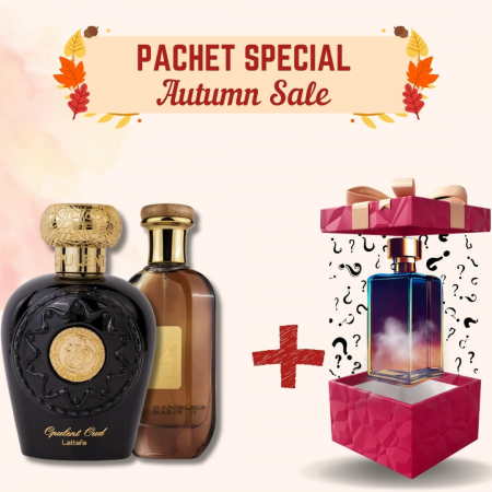 Pachete Speciale - Parfum Surpriză - Pachet Opulent Oud + Mousuf + Parfum Surpriză, 3x100ml – parfumuri unisex cu oud, caramel, ciocolată și mosc – sofisticate și persistente.