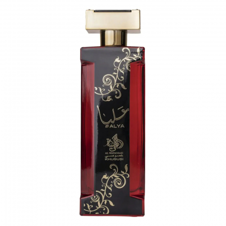 Al Wataniah - Alya de la Al Wataniah este un parfum arabesc pentru femei de 100ml, cu note fructate de litchi și căpșuni, flori de trandafir și magnolie, pe o bază caldă cu ciocolată neagră și lemn de santal, într-o compoziție feminină și memorabilă.