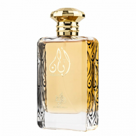 Abaan este un parfum arabesc pentru bărbați, 100ml, cu note de ciocolată, ananas, iris și mosc – dulce, persistent și original. [1]