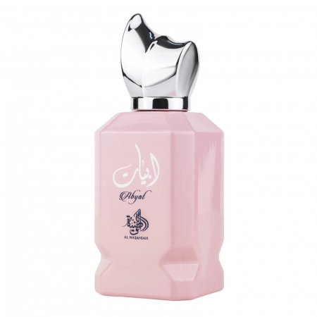 Abyat de la Al Wataniah este un parfum arabesc pentru femei de 100ml cu floare de portocal, tuberoză și vanilie de Madagascar, într-o compoziție florală și rafinată, cu bază caldă de mosc alb și cedru. [1]
