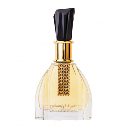 Parfumuri femei - Ameerat Al Ehsaas de la Ard Al Zaafaran este un parfum arabesc pentru femei de 100ml, cu ananas, iasomie și ambră, inspirat din Crystal Noir.