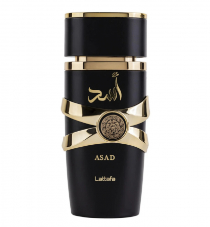Parfumuri bărbați - Asad de la Lattafa este un parfum arabesc pentru bărbați, 100ml, cu piper, cafea și vanilie, inspirat din Sauvage Elixir, cu un caracter puternic și elegant.