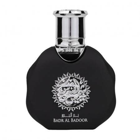 Parfumuri bărbați - Badr Al Badoor Shamoos de la Lattafa este un parfum arabesc pentru bărbați, 35ml, cu citrice, lavandă și oud, o aromă proaspătă și elegantă în format mic.