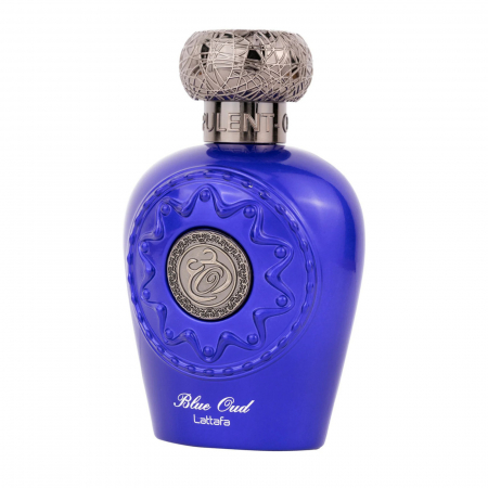 Blue Oud de la Lattafa este un parfum arabesc unisex de 100ml cu oud cambodgian, șofran și lemn de santal, într-o compoziție lemnoasă și rafinată, cu accente orientale elegante și persistente. [1]