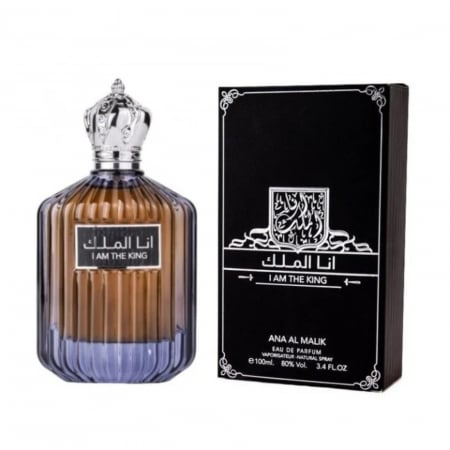 I Am the King de la Ard Al Zaafaran este un parfum arabesc pentru bărbați, 100ml, cu aroma de piper, vetiver și ambroxan, o compoziție puternică, masculină și elegantă. [3]