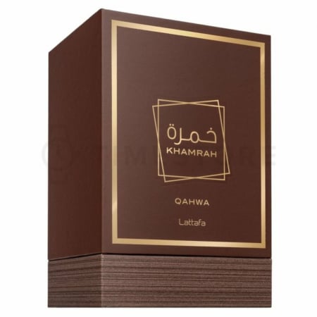 Khamrah Qahwa de la Lattafa este un parfum arabesc unisex, 100ml, cu cafea, praline și ghimbir – o aromă intensă, gurmandă și picantă, cu note orientale moderne. [2]