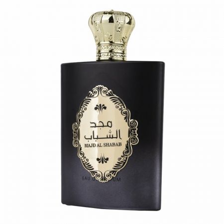 Majd Al Shabab de la Ard Al Zaafaran este un parfum arabesc pentru bărbați, 100ml, cu lămâie, cardamon și mosc alb, o aromă fresh-condimentată și rafinată. [1]
