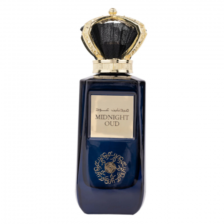 Parfumuri femei - Midnight Oud de la Ard Al Zaafaran este un parfum arabesc unisex, 100ml, cu oud, scorțișoară și cuișoare, o aromă oriental-condimentată puternică și elegantă.