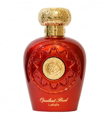 Parfumuri femei - Opulent Red de la Lattafa este un parfum arabesc pentru femei de 100ml cu piersici, rom și iasomie, într-o compoziție fructat-orientală misterioasă și rafinată, cu o bază caldă de vanilie și tonka.