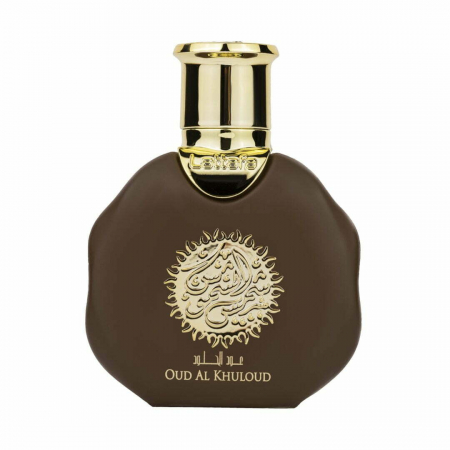 Parfumuri arabesti femei, barbați si unisex - Oud Al Khuloud Shamoos de la Lattafa este un parfum arabesc unisex de 35ml cu note orientale profunde, într-o compoziție intensă și persistentă, ideală pentru cei care preferă aromele misterioase și rafinate.