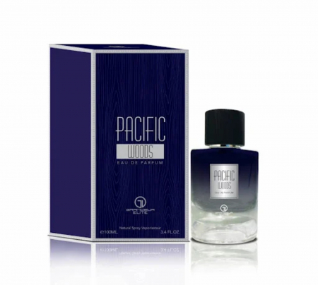 Pacific Oud de la Grandeur Elite este un parfum arabesc pentru bărbați, 100ml, cu piper, whisky și chihlimbar, o aromă masculină, sărată și lemnoasă, plină de caracter. [3]