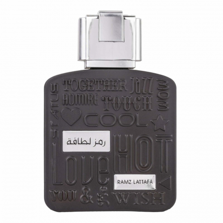 Lattafa - Ramz Silver de la Lattafa este un parfum arabesc pentru bărbați, 100ml, cu grapefruit, tonka și vanilie, inspirat din Ultramale – dulce-fresh, modern și persistent.