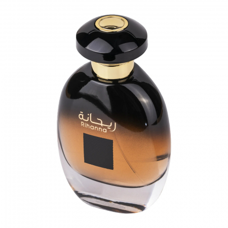 Rihanna de la Ard Al Zaafaran este un parfum arabesc pentru femei, 100ml, cu pepene galben, iris și vanilie, o aromă floral-fructată, caldă și misterioasă. [2]