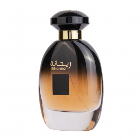 Rihanna de la Ard Al Zaafaran este un parfum arabesc pentru femei, 100ml, cu pepene galben, iris și vanilie, o aromă floral-fructată, caldă și misterioasă. [1]