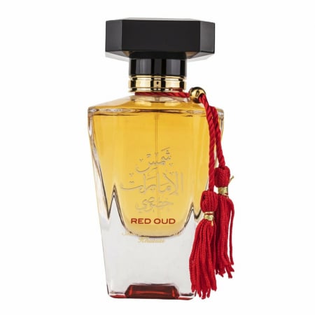 Parfumuri arabesti femei, barbați si unisex - Shams Al Emarat Khususi Red Oud de la Ard Al Zaafaran este un parfum arabesc pentru femei, 100ml, cu piper, oud și santal – intens, cald și puternic.