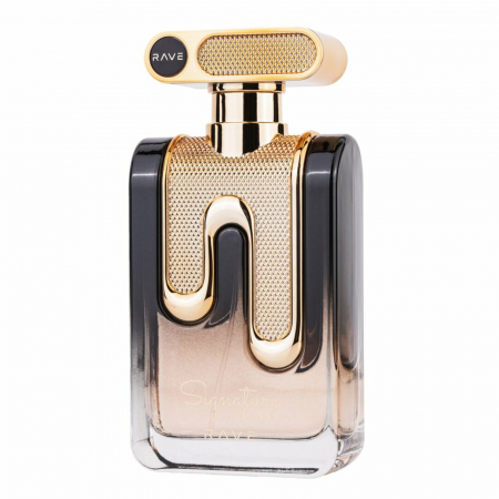 Signature Night de la Rave este un parfum arabesc pentru femei, 100ml, cu bergamotă, crin și ambră, o aromă floral-orientală caldă și seducătoare, perfectă pentru seară. [1]