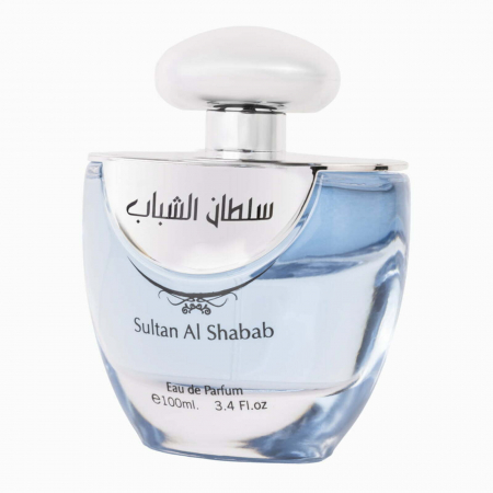Sultan Al Shabab de la Ard Al Zaafaran este un parfum arabesc pentru bărbați, 100ml, cu mandarine, dafin și patchouli – fresh, oriental și elegant. [1]