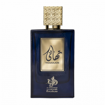 Al Wataniah - Thahaani de la Al Wataniah este un parfum arabesc pentru bărbați, 100ml, cu note florale, lemn de santal și ambra – rafinat și complex.