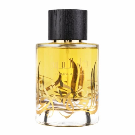 Parfumuri arabesti femei, barbați si unisex - Thara Al Oud de la Ard Al Zaafaran este un parfum arabesc pentru bărbați, 100ml, cu oud, piele și iasomie, o compoziție puternică, caldă și rafinată.