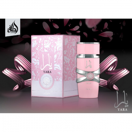 Yara de la Lattafa este un parfum arabesc pentru femei, 100ml, cu bergamotă, lăcrămioare și vanilie, o aromă floral-fructată, delicată și caldă. [2]