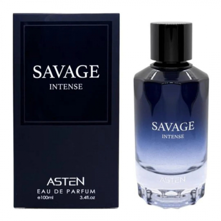 Parfumuri arabesti femei, barbați si unisex - Savage Intense de la Asten este un parfum arabesc pentru bărbați de 100ml cu bergamotă, ambroxan și note lemnoase, într-o compoziție modernă și vibrantă, inspirată din Dior Sauvage.