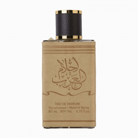 Parfumuri arabesti femei, barbați si unisex - Ahlam Al Arab de la Ard Al Zaafaran este un parfum arabesc pentru bărbați, 80ml + deo, cu scorțișoară, vanilie și ambră – cald, oriental și persistent.