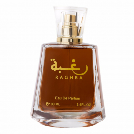 Lattafa - Set Raghba For Woman de la Lattafa conține parfum 100ml și deodorant 50ml, cu vanilie, oud și zahăr – o aromă orientală dulce, caldă și persistentă.