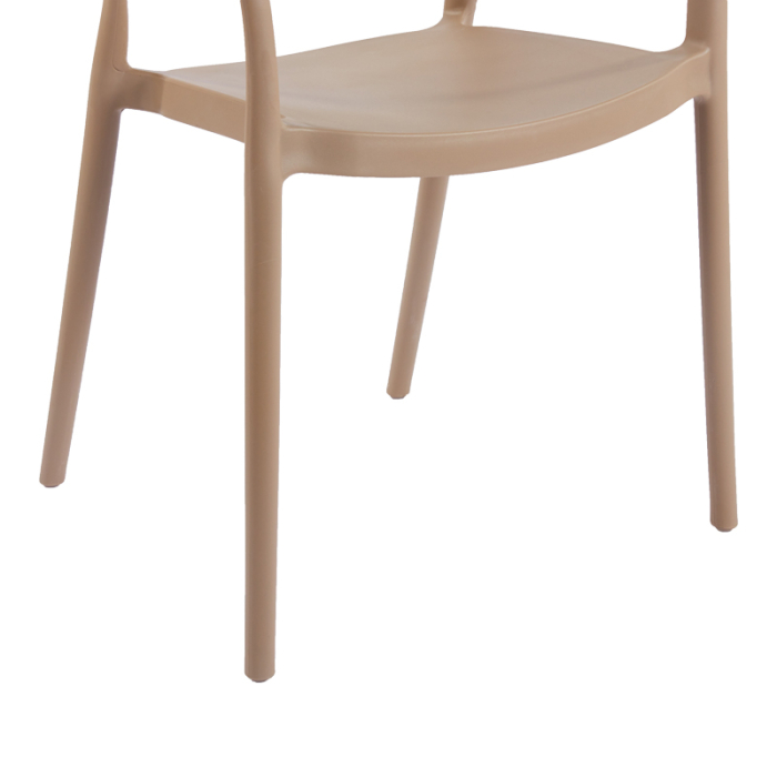 94 Scaun suprapozabil ANKARA din pipipropilena pe culoare mocha și culoare ratan sintetic naturală 54x55.5x77cm [6]