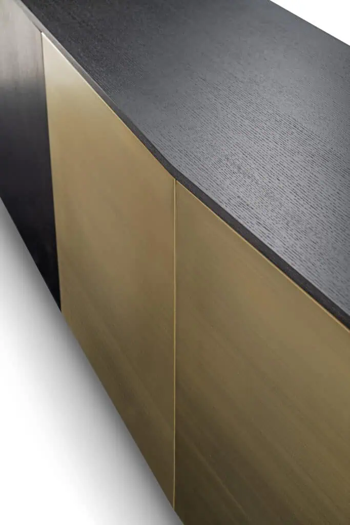 Bufet living negru/auriu din lemn 220 cm Dax  Richmond Interiors [4]