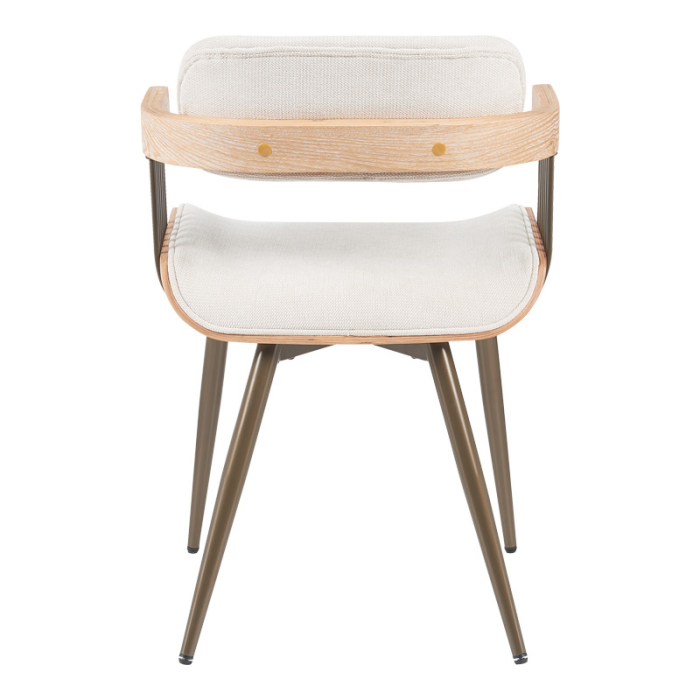 Fotoliu Camen metal bronz-alb-spălat lemn-bej material textil 53x49.5x75.5cm [1]