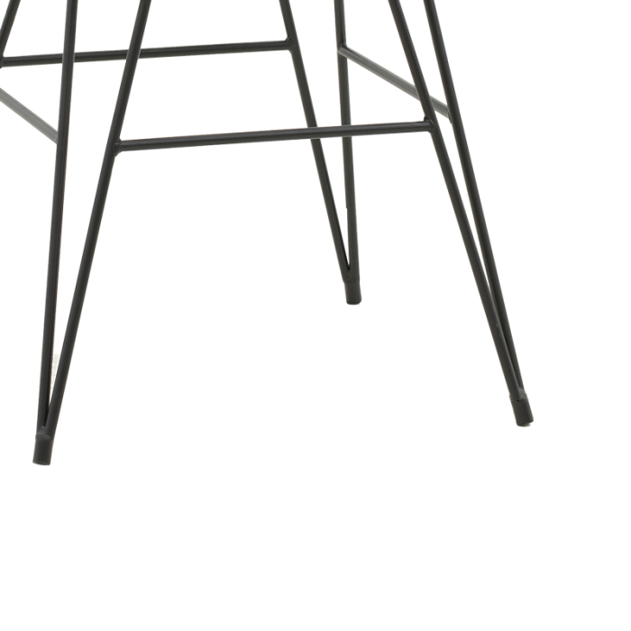 Fotoliu din ratan sintetic NAOKI ,  în nuanță naturală cu pernă neagră și picior metalic negru 58x64x81cm [6]