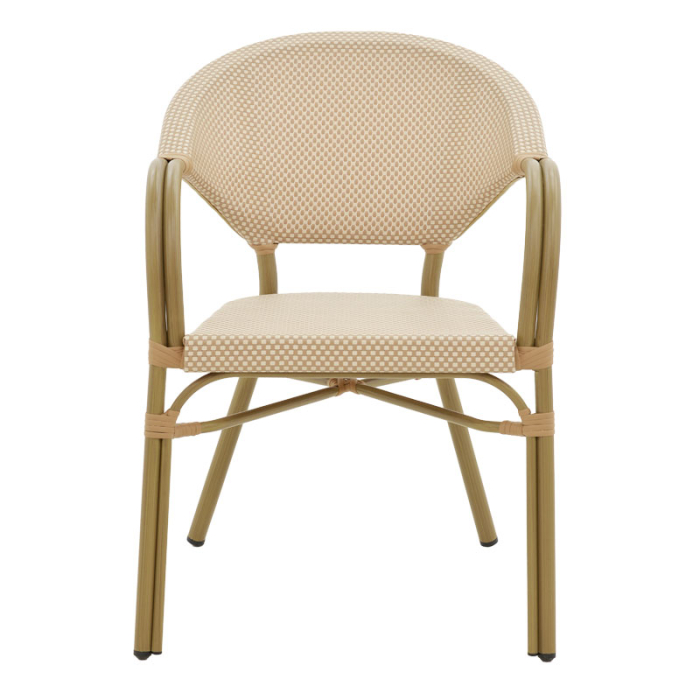 Fotoliu ELYZA  din aluminiu natural-textilenă bej 57x62x84cm [2]