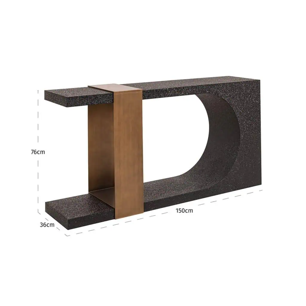 MASUTA DE CAFEA SLICE, NEGRU/AURIU, 3500, CONFECTIONATA DIN OGLINDA, MDF SI OTEL INOXIDABIL, RICHMOND INTERIORS [4]
