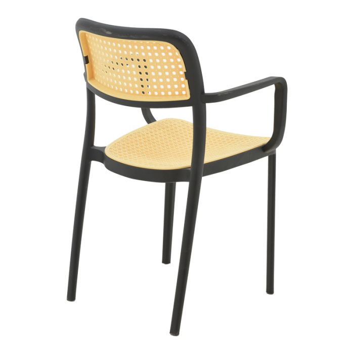 Scaun cu brate, WESTLEY din polipropilena , negru si natur  58x47x81cm [2]