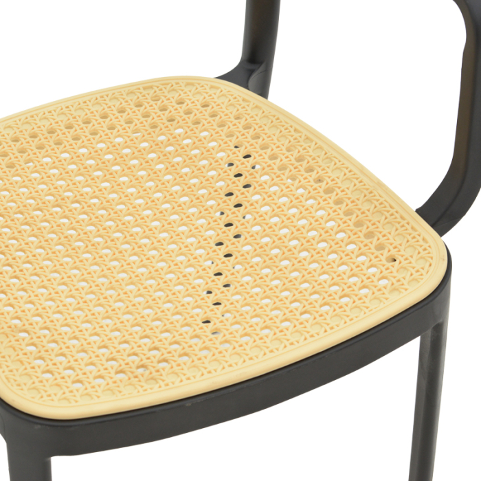 Scaun cu brate, WESTLEY din polipropilena , negru si natur  58x47x81cm [6]