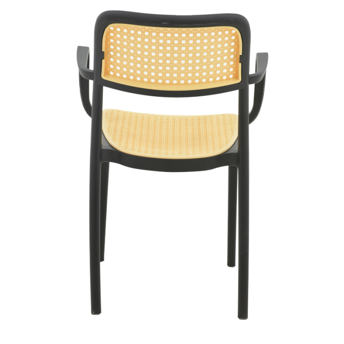 Scaun cu brate, WESTLEY din polipropilena , negru si natur  58x47x81cm [4]