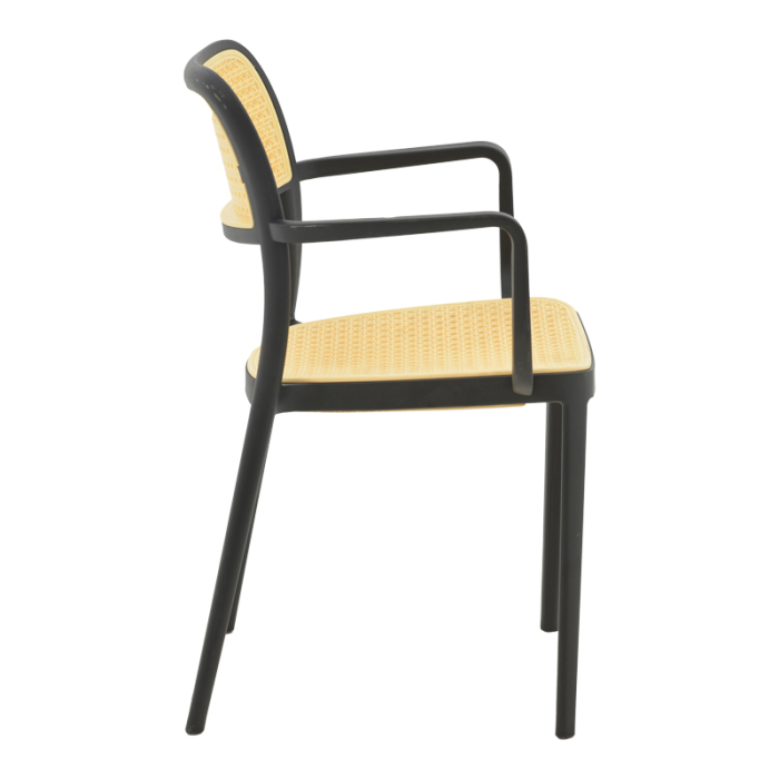 Scaun cu brate, WESTLEY din polipropilena , negru si natur  58x47x81cm [3]