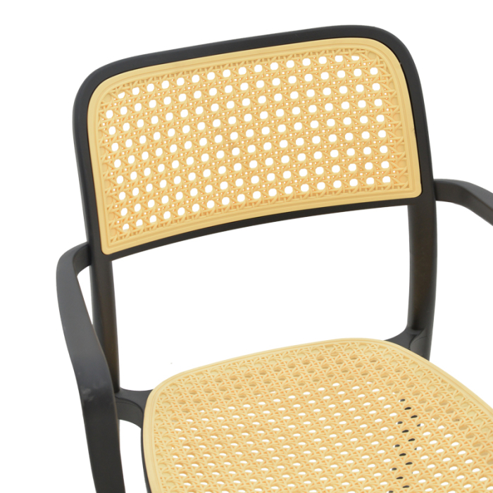 Scaun cu brate, WESTLEY din polipropilena , negru si natur  58x47x81cm [5]