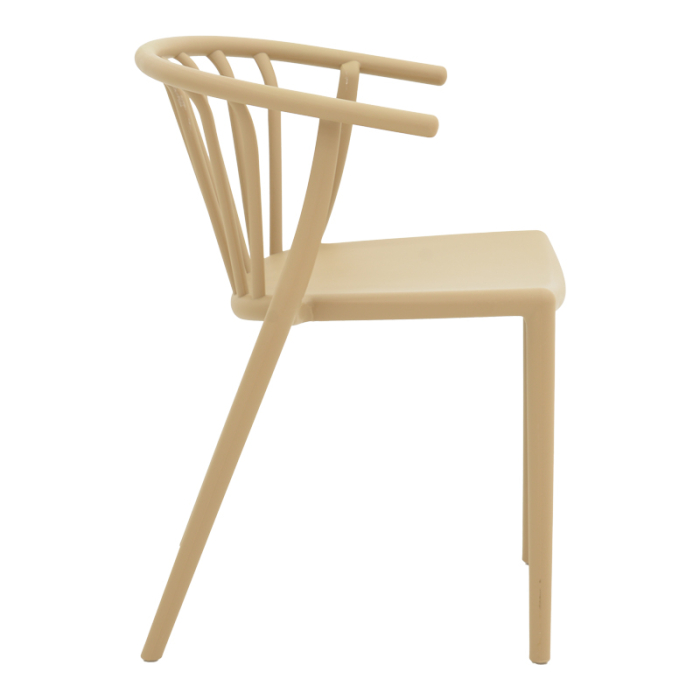 Scaun cu brate, ZELMA, din propilena, culoare cappuccino deschis, 55x53x73cm [3]