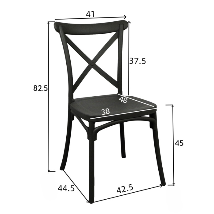 Scaun suprapozabil CROSSIE din polipropilenă, nuanță albă, 38x46,5x82cm [4]