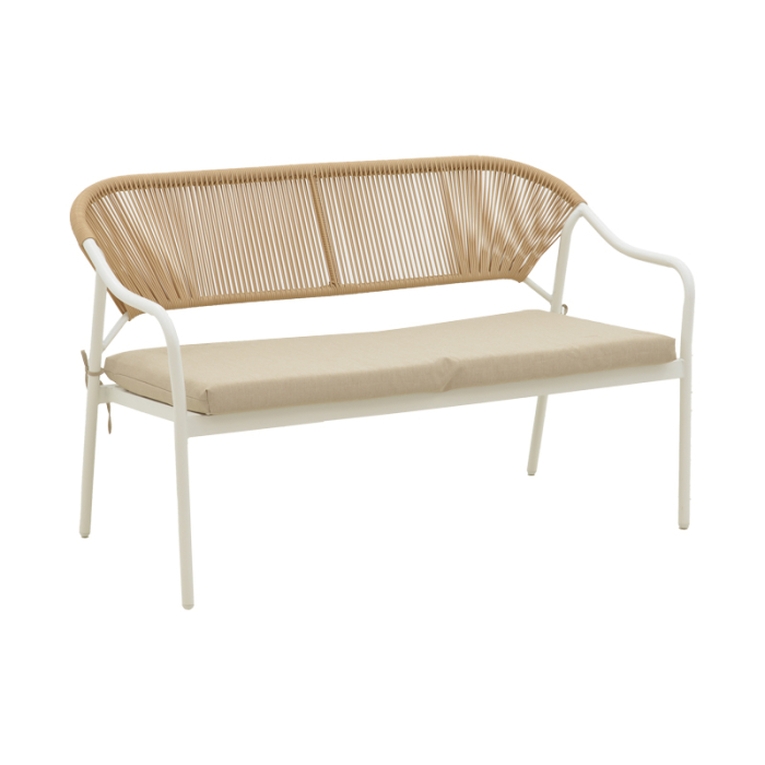 Set canapea BONANZA, 4 buc bej ratan-aluminiu alb [3]