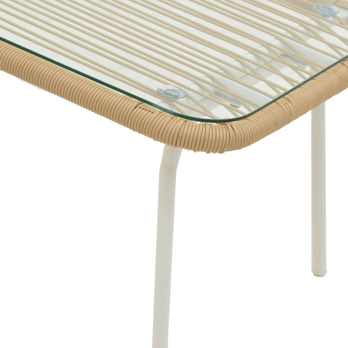 Set canapea BONANZA, 4 buc bej ratan-aluminiu alb [8]