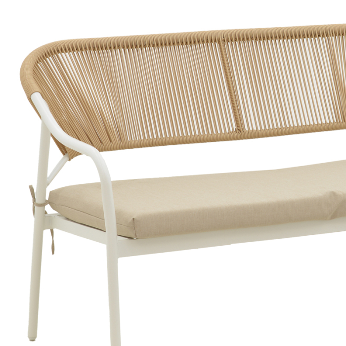 Set canapea BONANZA, 4 buc bej ratan-aluminiu alb [4]