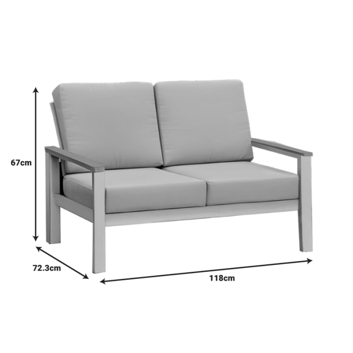 Set de lounge exterior, alcatuit din 4 piese- FASHIONABLE din aluminiu si parti lemn [5]