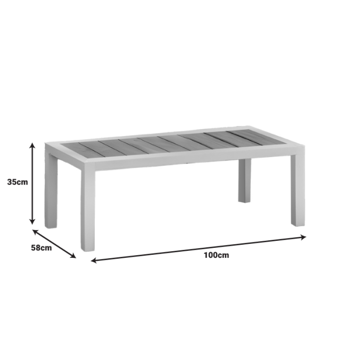 Set de lounge exterior, alcatuit din 4 piese- FASHIONABLE din aluminiu si parti lemn [6]
