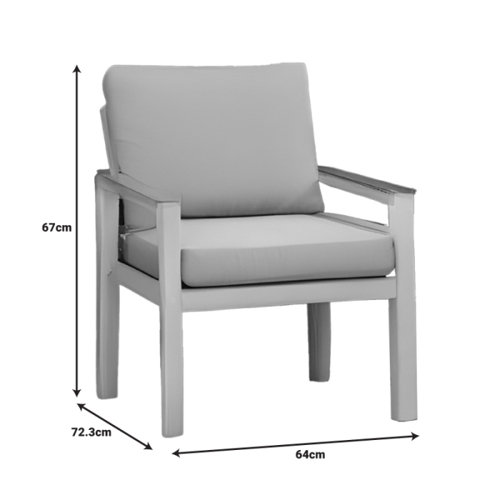 Set de lounge exterior, alcatuit din 4 piese- FASHIONABLE din aluminiu si parti lemn [4]