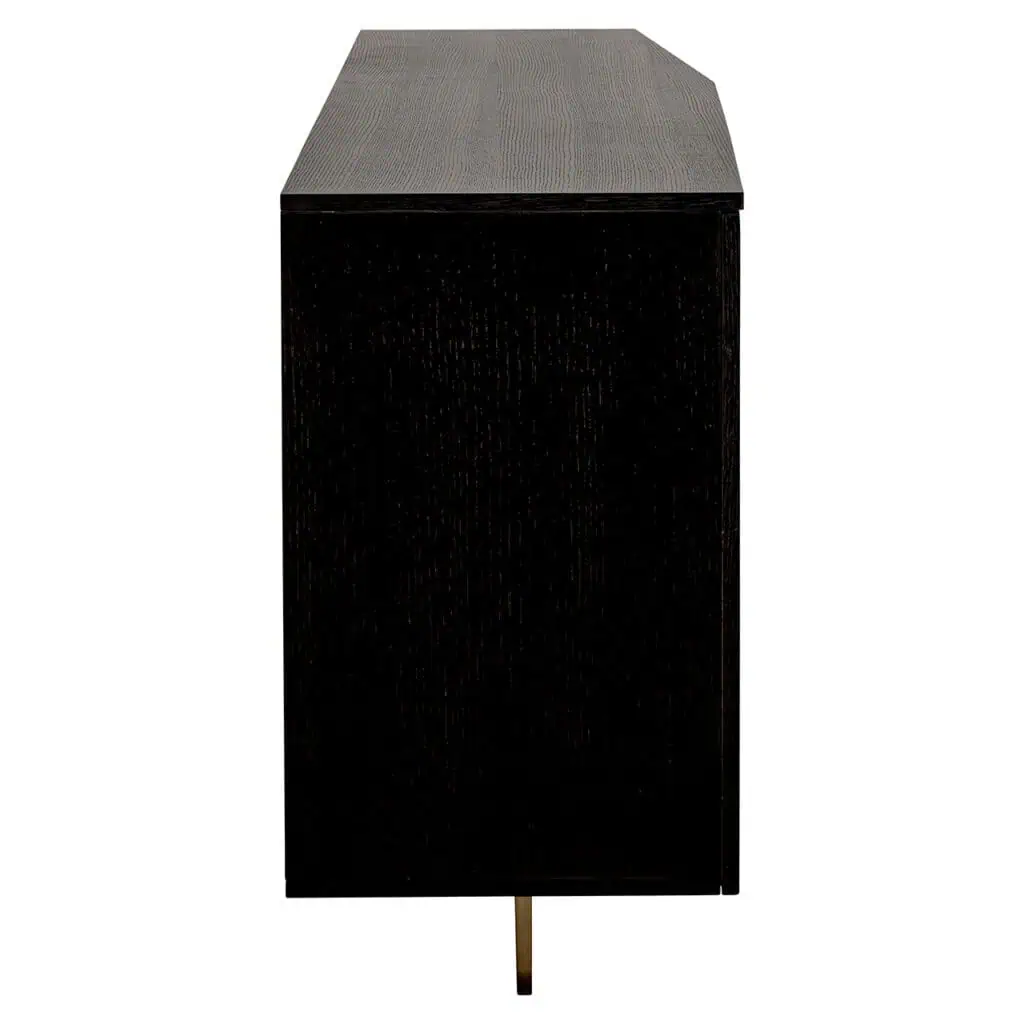 Bufet living negru/auriu din lemn 220 cm Dax  Richmond Interiors [1]