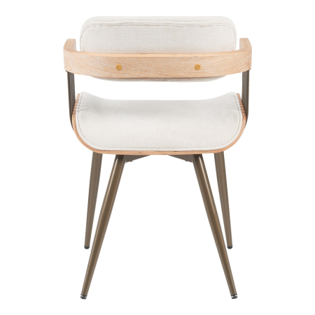 Fotoliu Camen metal bronz-alb-spălat lemn-bej material textil 53x49.5x75.5cm [0]